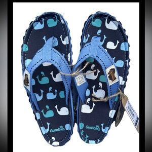 Gumbies Islander Flip-Flops Whales Unisex Women’s 10 Men’s 9 Recycled Soles New